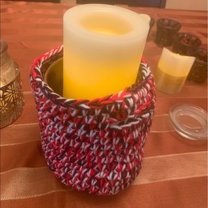 Handmade crocheted basket.